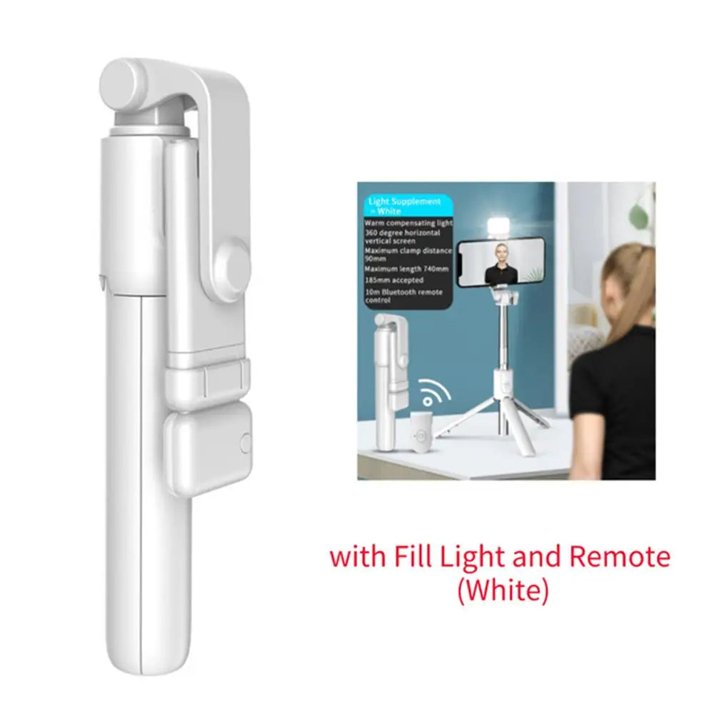 Bluetooth Selfie Stick Tripod with LED Fill Light