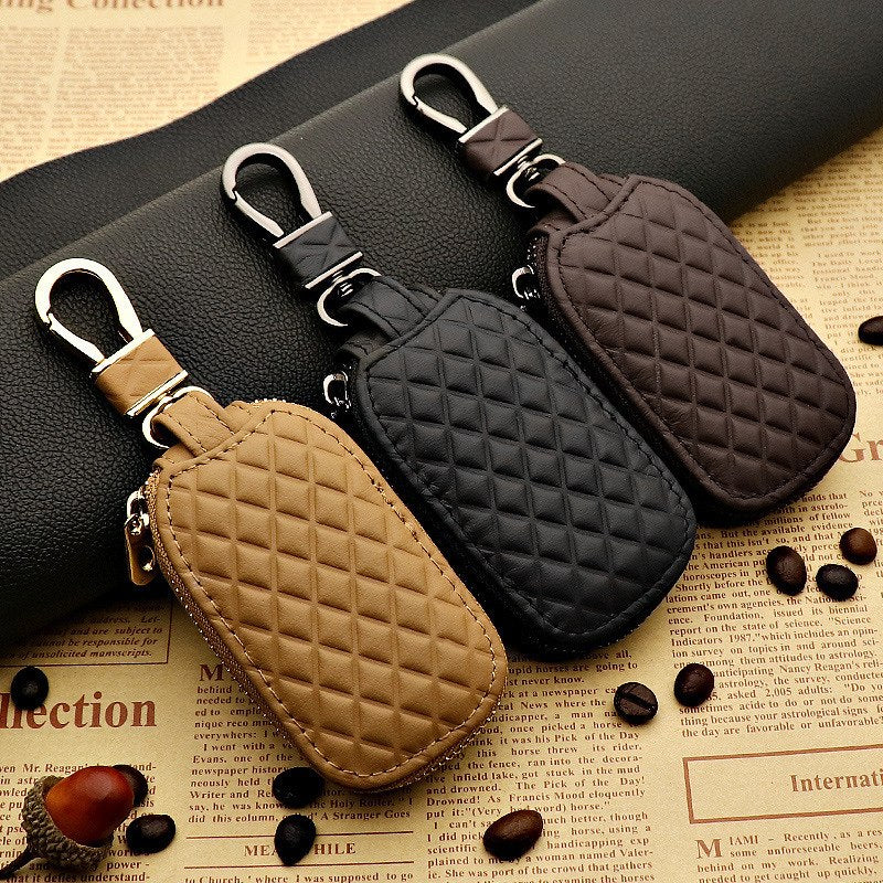 Genuine Leather Diamond Key Case for Specific Cars