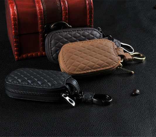 Genuine Leather Diamond Key Case for Specific Cars