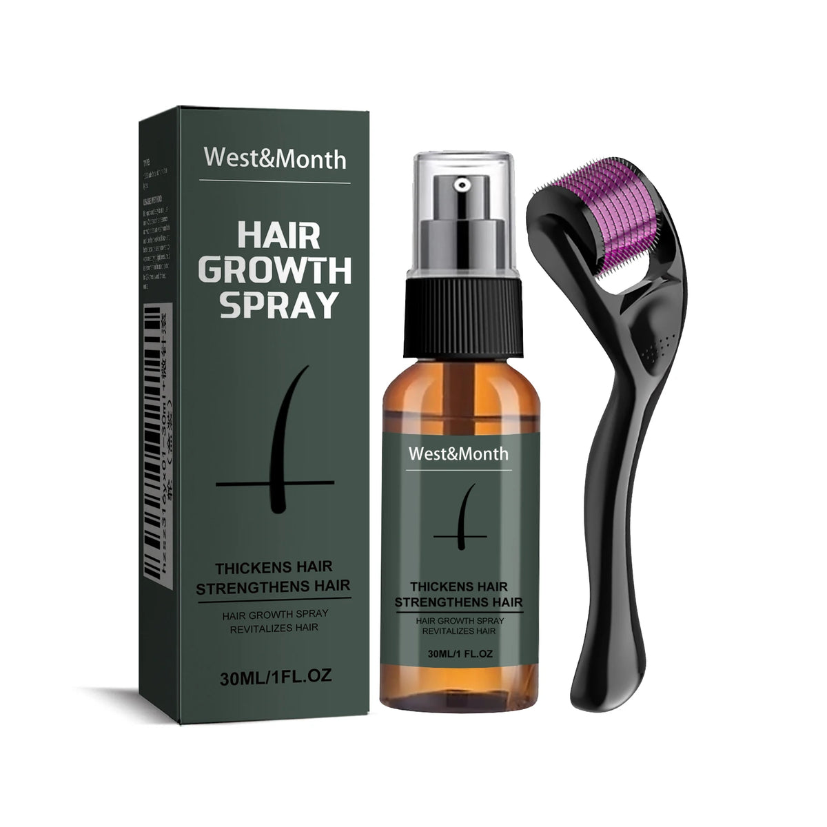 West Month Beard Care Spray Set Moisturizing Grooming Mist for Fuller Looking Soft Smooth Facial Hair Daily Care Private Label