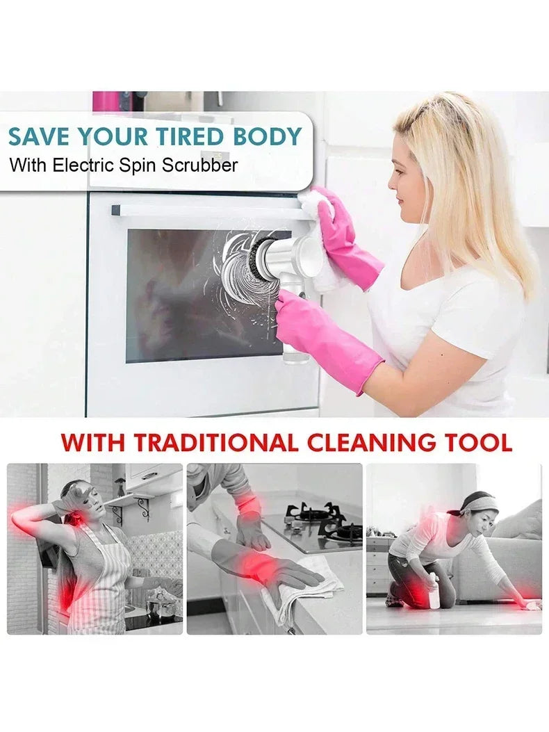 5-in-1 Cordless Electric Spin Scrubber
