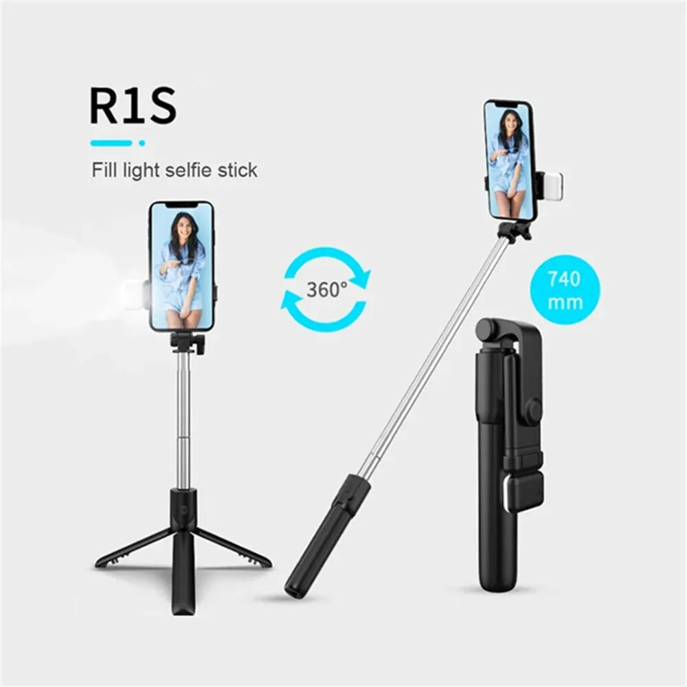 Bluetooth Selfie Stick Tripod with LED Fill Light