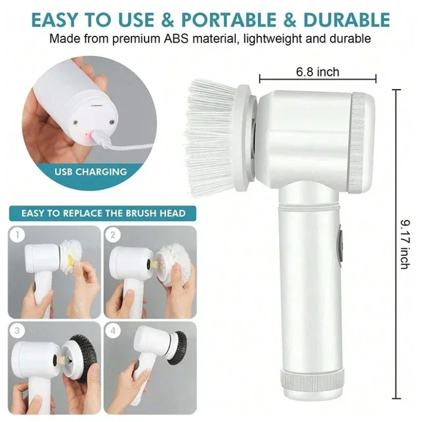 5-in-1 Cordless Electric Spin Scrubber